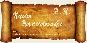 Naum Mačvanski vizit kartica